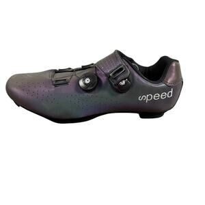 Professional Mens Black Iridescent Road Cycling Shoes Self-Locking Bike Shoes 43
